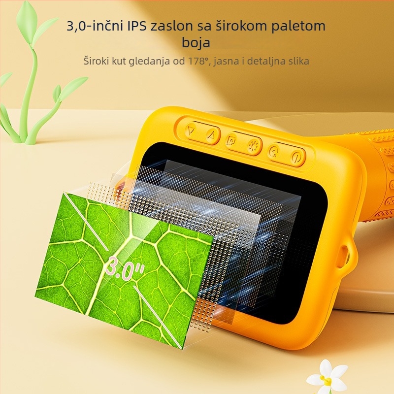 Novi model na skladištu: ručni mikroskop s velikim zaslonom od 3 inča, HD, povećanje 1000x, kamera 2 MP, za učenike i djecu, prenosni.