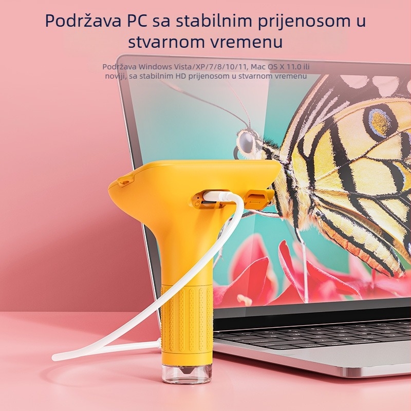 Novi model na skladištu: ručni mikroskop s velikim zaslonom od 3 inča, HD, povećanje 1000x, kamera 2 MP, za učenike i djecu, prenosni.