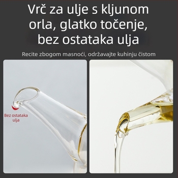 Staklena boca za ulje s protivprolijevnim doziranjem za ulje, sojin sos, ocat i začini