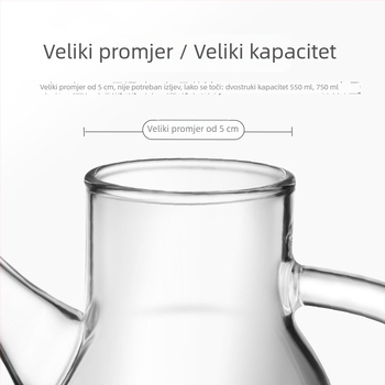 Staklena boca za ulje s protivprolijevnim doziranjem za ulje, sojin sos, ocat i začini