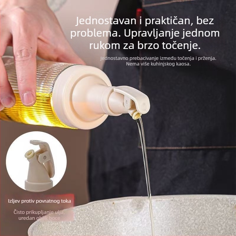 Staklena boca za ulje 380 ml – protiv curenja i kapljanja, za ulje, sojin umak i ocat