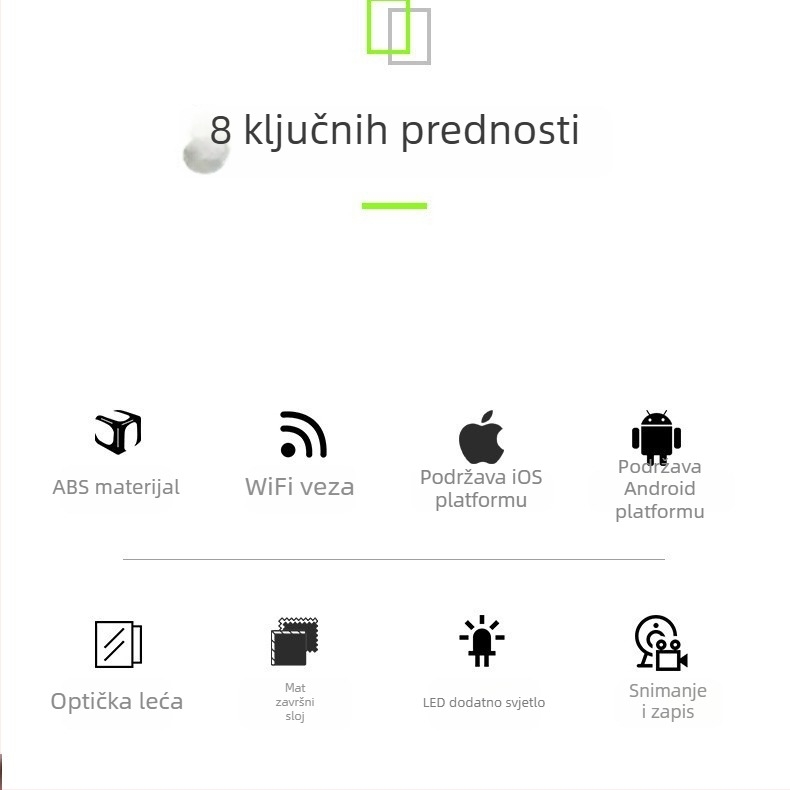 Bežični Wi‑Fi HD digitalni mikroskop, ručni alat za industrijsko održavanje i pregled vlasišta