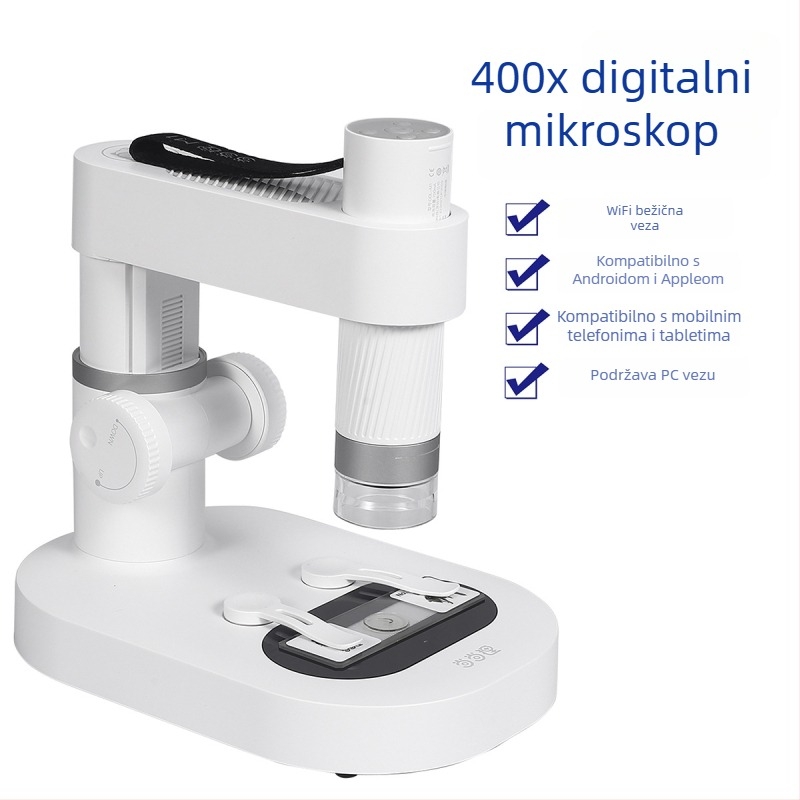 Prijenosni Wi-Fi digitalni mikroskop, 400x povećanje, elektronički mikroskop za pregled uzoraka, za djecu