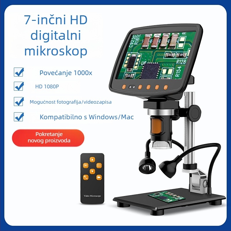 HDMI visoko-definicijski digitalni elektronički mikroskop za popravak mobitelskih PCB ploča, SMT lemljenje, povećalo za nakit