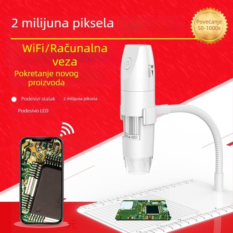 316WiFi digitalni mikroskop, 1000x povećanje, 2 MP, bežični, bez postolja