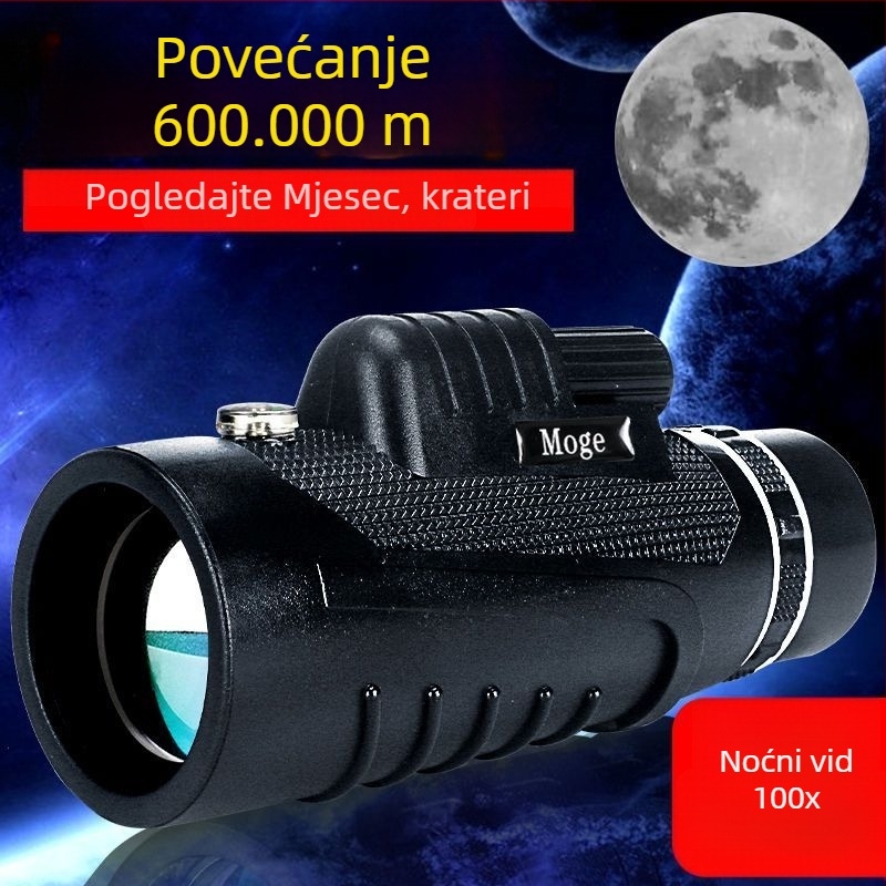 Monokularni teleskop, ručni, povećanje iznad 10x