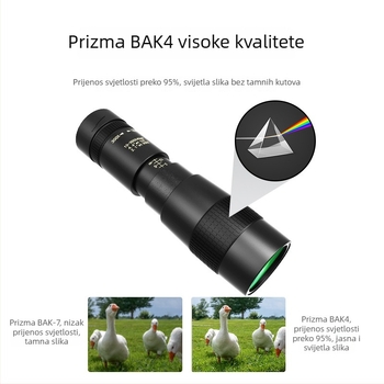 Monokularni teleskop 10-30×40, kompaktan, HD zoom za vanjsko promatranje