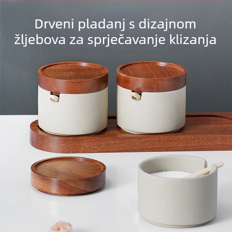 Keramički set za začine – posude za sol, ulje, umak i ocat
