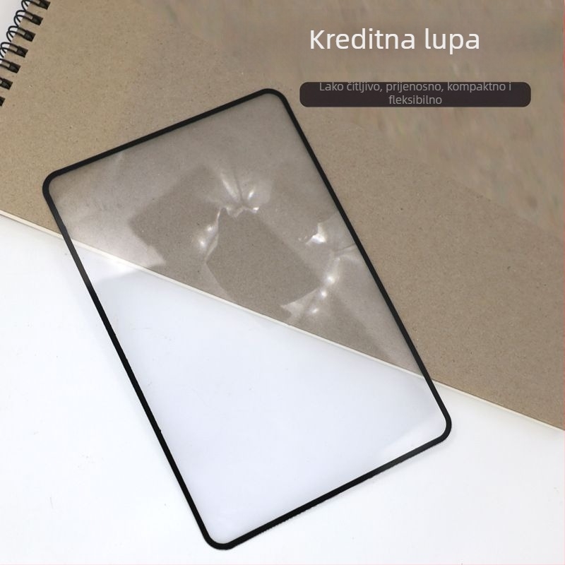 Lupa u formatu kartice, prijenosna, HD, za čitanje starijih, s usmjerenim svjetlom, za istraživanje na otvorenom i dječje prirodne eksperimente