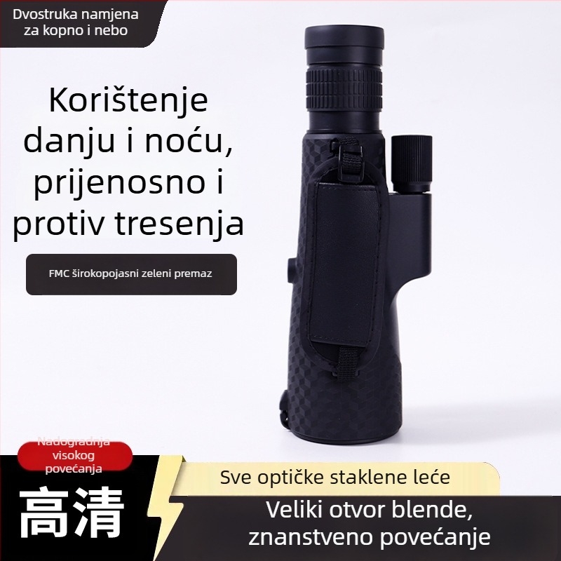 Monokularni teleskop sa zumom 10-30×50, noćni vid pri slabom osvjetljenju, za koncerte i vanjsku upotrebu, kompatibilan s telefonom, HD prikaz