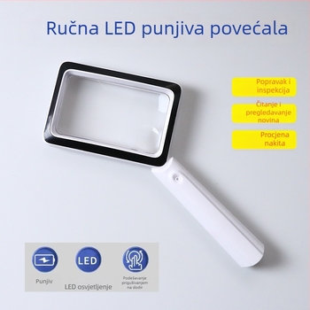 XT-1311 Prijenosno pravokutno povećalo sa 20 LED, USB punjenje, za čitanje starijima