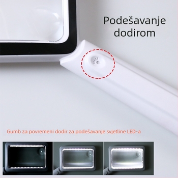 XT-1311 Prijenosno pravokutno povećalo sa 20 LED, USB punjenje, za čitanje starijima