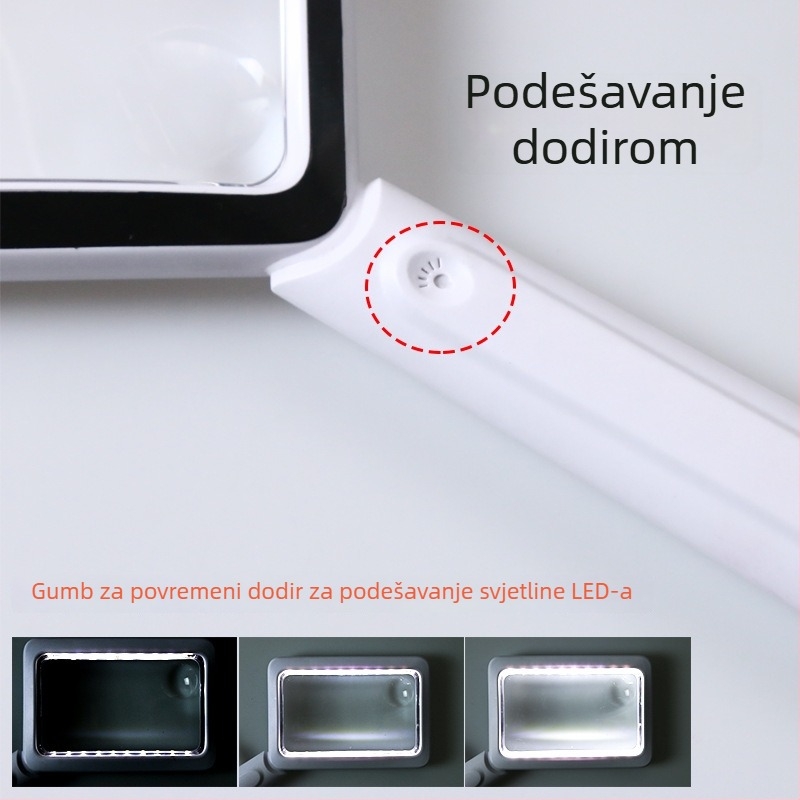 XT-1311 Prijenosno pravokutno povećalo sa 20 LED, USB punjenje, za čitanje starijima