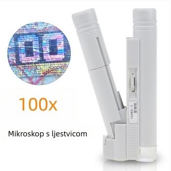 Ručni prijenosni mikroskop s LED osvjetljenjem, 100x povećanje, dvostruka cijev za identifikaciju starožitnosti