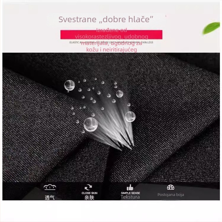 Ženske tanke sjajne tajice za proljeće-ljeto, crne, uski kroj, plus veličina, visoki struk, kapri duljina