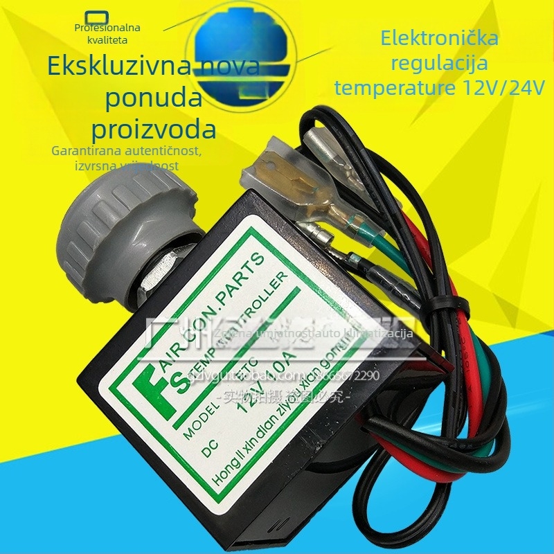 Elektronički termostatski prekidač za automobilsku klimu sa senzorom, univerzalna montaža, kontroler temperature