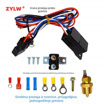 ZYLW 175–185° Električni ventilator za hlađenje Termostat Senzor temperature Prekidač Set releja 40A