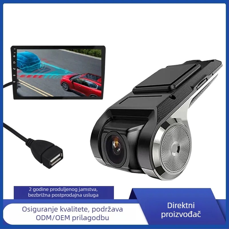 Android automobilska kamera s velikim zaslonom, skrivenom montažom, USB, HD noćno vidjenje i ADAS
