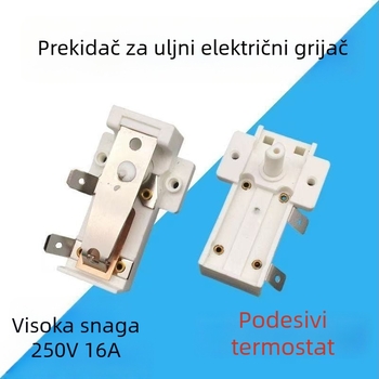 Univerzalni termostat za uljni radijator, 16A prilagodljivi temperaturni prekidač, bijeli