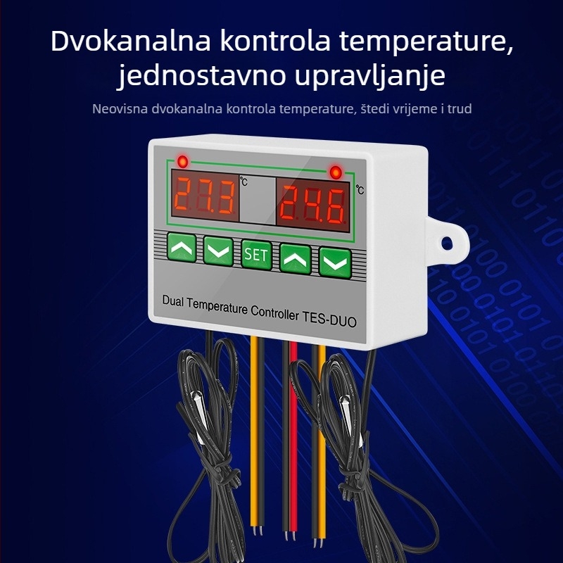 ST3012 Inteligentan regulator temperature s dvostrukim zaslonom i dvostrukim senzorima za hlađenje i grijanje