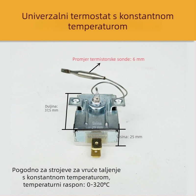 Stroj za toplinsko zavarivanje PPR cijevi s konstantnom temperaturom, mehanički regulator temperature, zavarivač i elektronički prekidač temperature