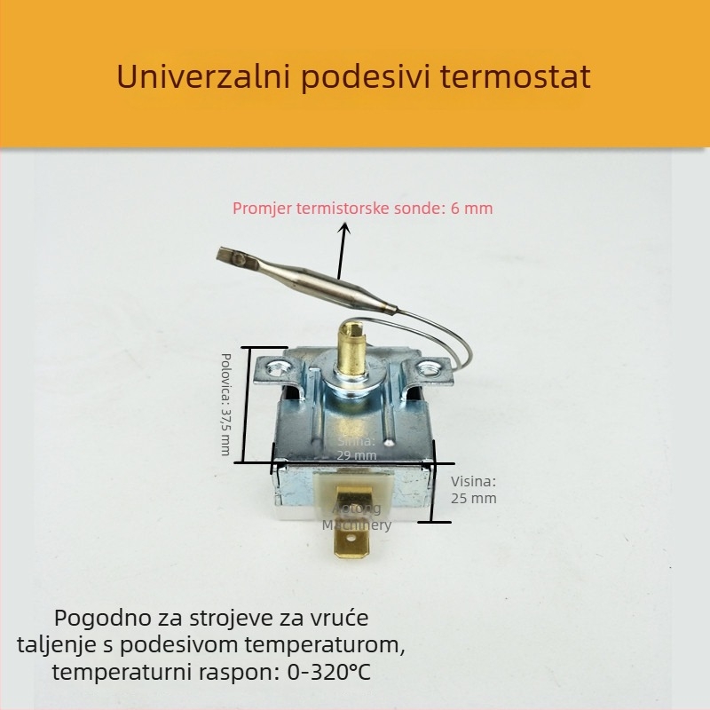 Stroj za toplinsko zavarivanje PPR cijevi s konstantnom temperaturom, mehanički regulator temperature, zavarivač i elektronički prekidač temperature