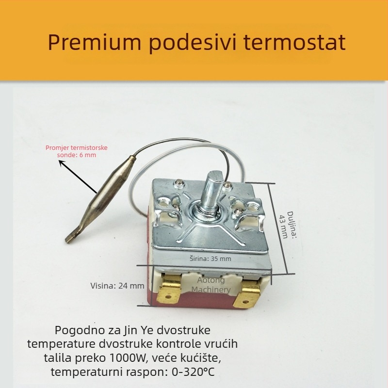 Stroj za toplinsko zavarivanje PPR cijevi s konstantnom temperaturom, mehanički regulator temperature, zavarivač i elektronički prekidač temperature
