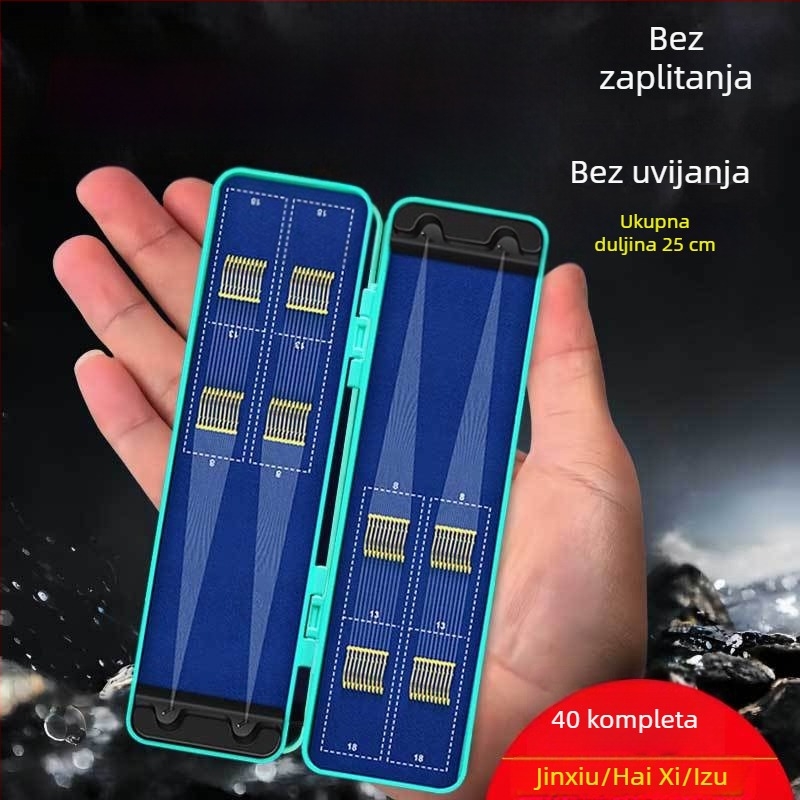 Set od 40 dvostrukih kuki za ribolov s Toray kratkom linijom, ručno vezani zlatnim manžetama, bodljikavi, protiv zapetljavanja