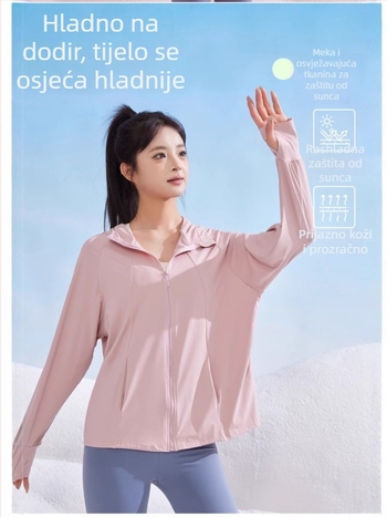 Ljetna bijela prozračna široka jakna za zaštitu od sunca za žene