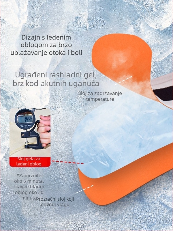 Elastični zapešćni pojas s gelom za hlađenje za uganuća, ozljede zgloba i bolove u tetivnoj ovojnici, pretjerano naprezanje zgloba — traka za lednu kompresiju