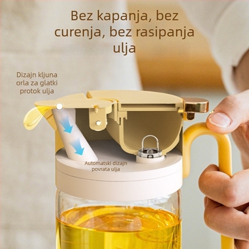 Staklena boca za ulje u kuhinji, bez kapanja, s kvalitetom hrane, velika kapacitet za doziranje biljnog ulja, sojinog umaka i octa