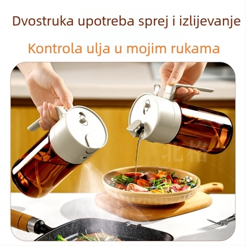 Dvostruka boca ulja: prskanje i točenje, zaštita od svjetla, integrirani sustav prskanja i točenja, atomizirano ulje, prehrambena nehrđajući čelik 304