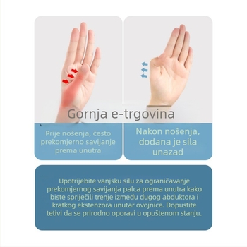 Orteza za palac i zglob s podrškom za tetive, za korištenje uz miš