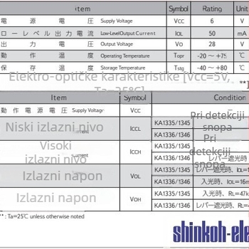 Taiyue KA1335 plastični luka-oblik fotoelektrični senzor, prekidač s polugom, s aktuatorom, optički prekidač sa oprugom