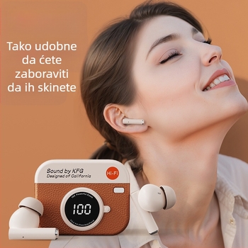 X73 Bežične slušalice s CCD retro dizajnom kamere, in-ear stil, privatni model, univerzalna kompatibilnost