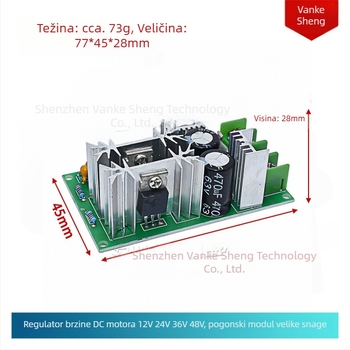 DC motor PWM regulator brzine, modul za pogon visokih performansi, 12–48 V, 20 A