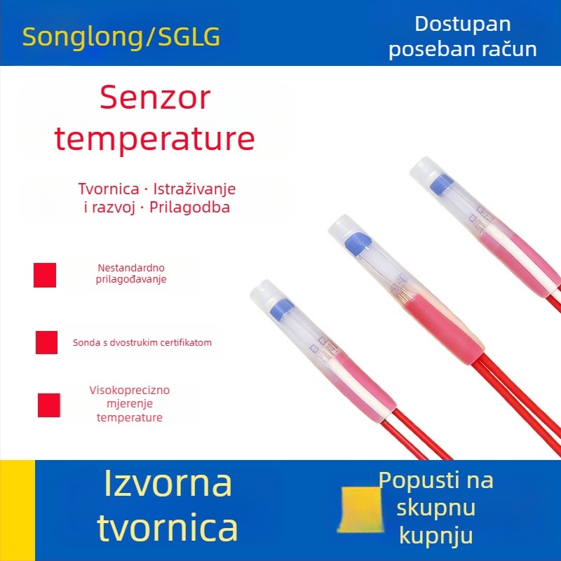 Pt100 senzor temperature za električna vozila, senzor temperature za baterije i motore, s dvostrukom certificiranjem, navojno ili prirubno montiranje