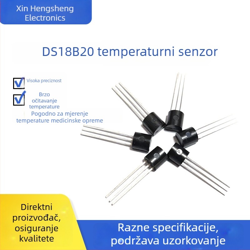 DS18B20+ programabilni digitalni senzor temperature za mjerenje temperature tijekom punjenja električnih vozila