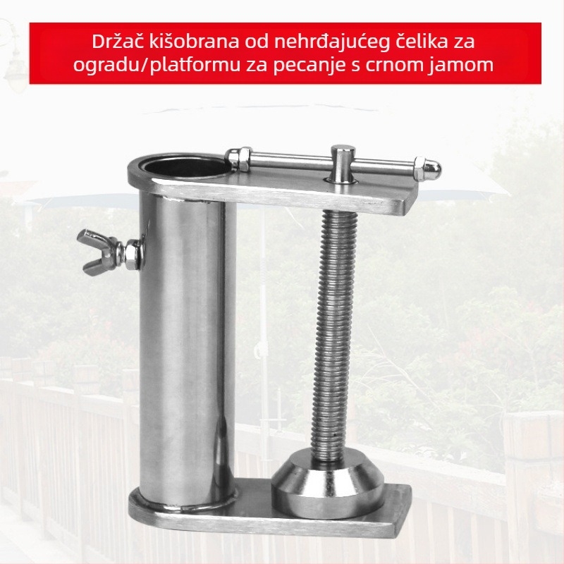 Nerđajući čelični držač štapa za ribolov, nosač na bridni parapet mosta, mrežasta košarica za splav, klips za kišobran i držač opreme