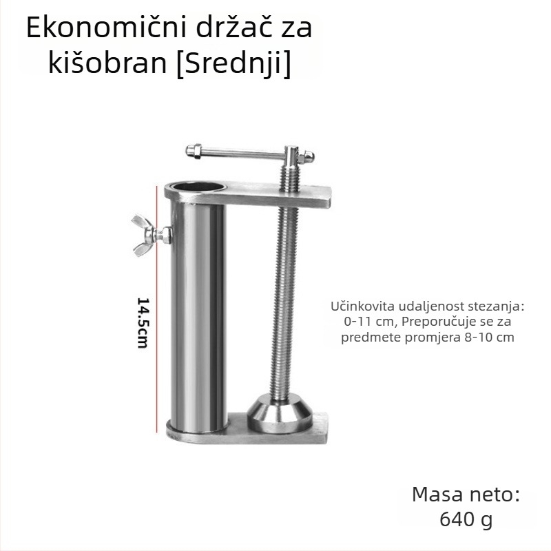 Nerđajući čelični držač štapa za ribolov, nosač na bridni parapet mosta, mrežasta košarica za splav, klips za kišobran i držač opreme