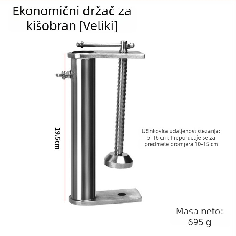 Nerđajući čelični držač štapa za ribolov, nosač na bridni parapet mosta, mrežasta košarica za splav, klips za kišobran i držač opreme