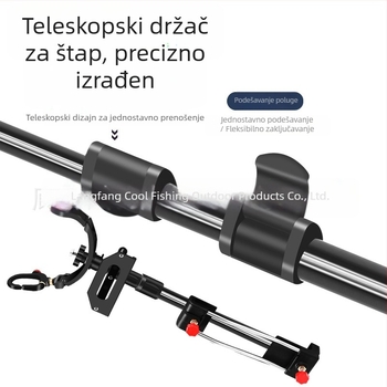 Držač za štapove u turret stilu, sklopivi aluminijski okvir, višestruka rotacija, za morski ribolov i ribolov s broda
