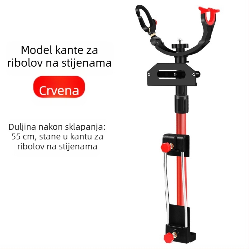 Držač za štapove u turret stilu, sklopivi aluminijski okvir, višestruka rotacija, za morski ribolov i ribolov s broda