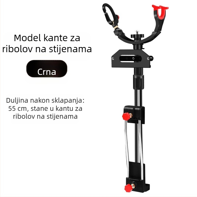 Držač za štapove u turret stilu, sklopivi aluminijski okvir, višestruka rotacija, za morski ribolov i ribolov s broda