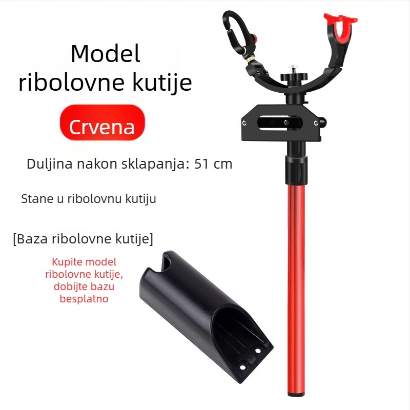 Držač za štapove u turret stilu, sklopivi aluminijski okvir, višestruka rotacija, za morski ribolov i ribolov s broda