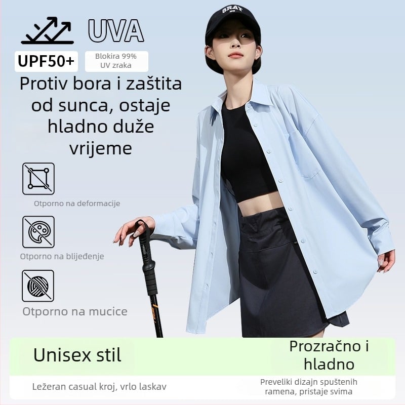 Ženska lagana, prozračna košulja-jakna s UV zaštitom, ljeto