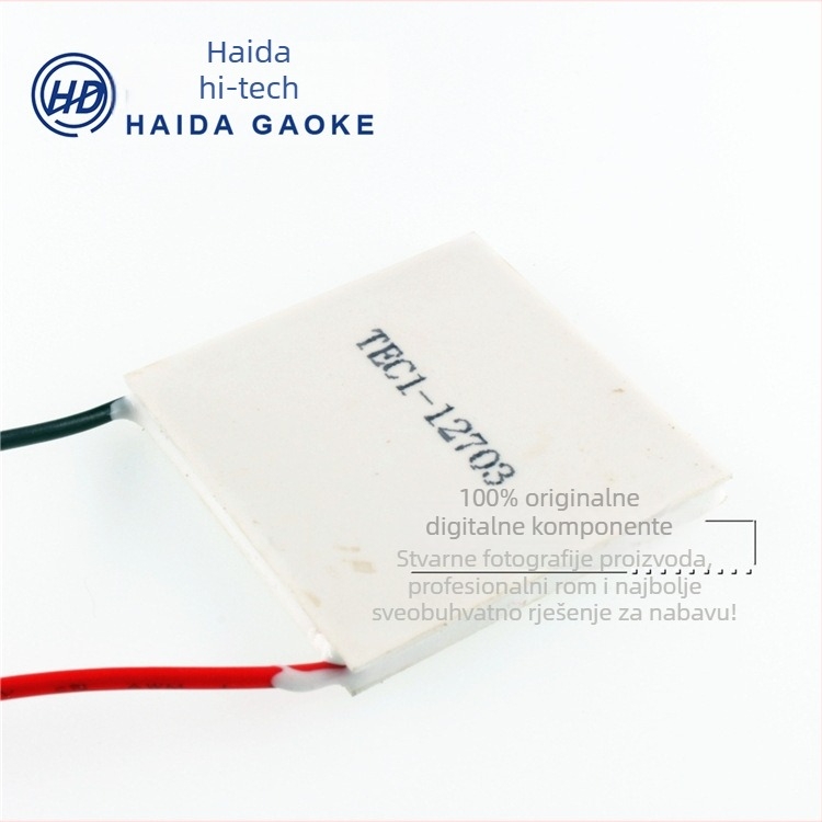 TEC1-12703 termoelektrična rashladna ploča, dimenzije 40×40 mm i 30×30 mm, niska potrošnja, hladni element za regulaciju temperature vinskog podruma.