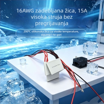 Industrijski modul za hlađenje TEC1-04915, polovodički termoelektrični čip, 5V 15A, 40×40 mm, 44 W