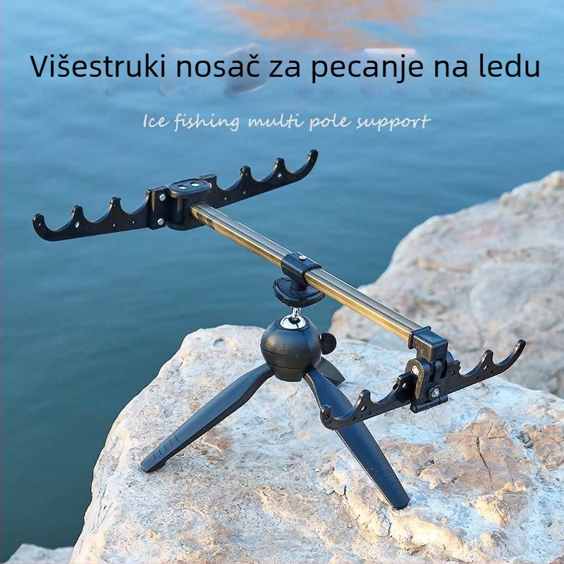 Trokutni stalak za ledeni ribolov s držačem štapova, vanjski dodatak