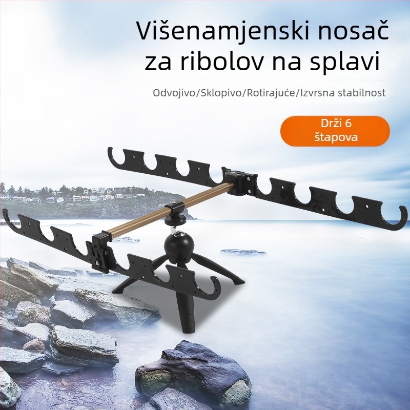 Trokutni stalak za ledeni ribolov s držačem štapova, vanjski dodatak
